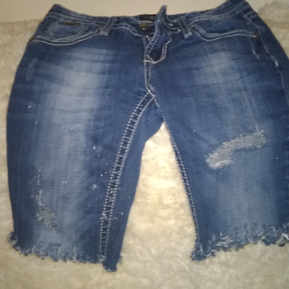 Jean shorts, low riders